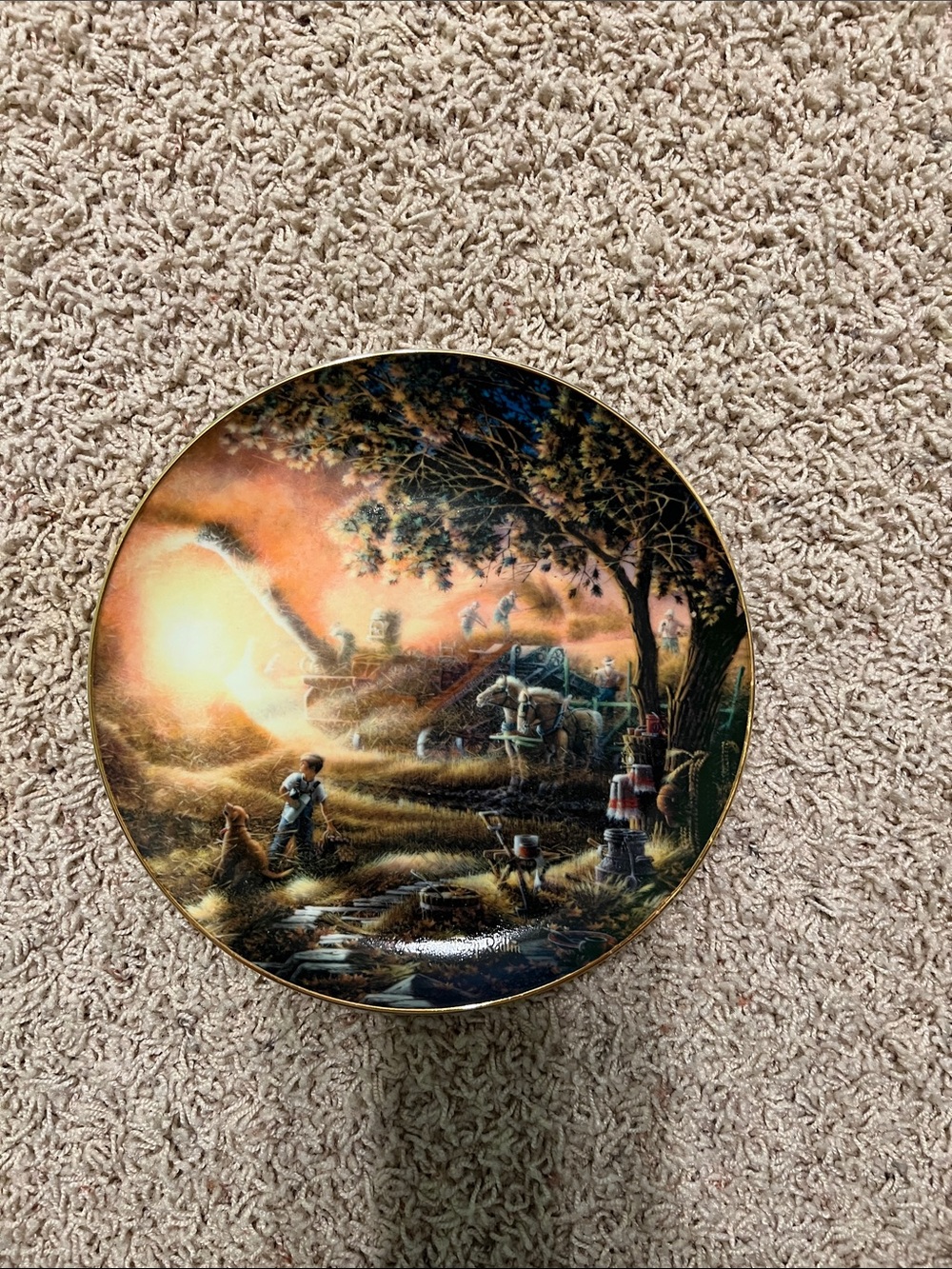 Terry Redlin Harvest Memories Collector Plate in Original Box - Plate Number 216